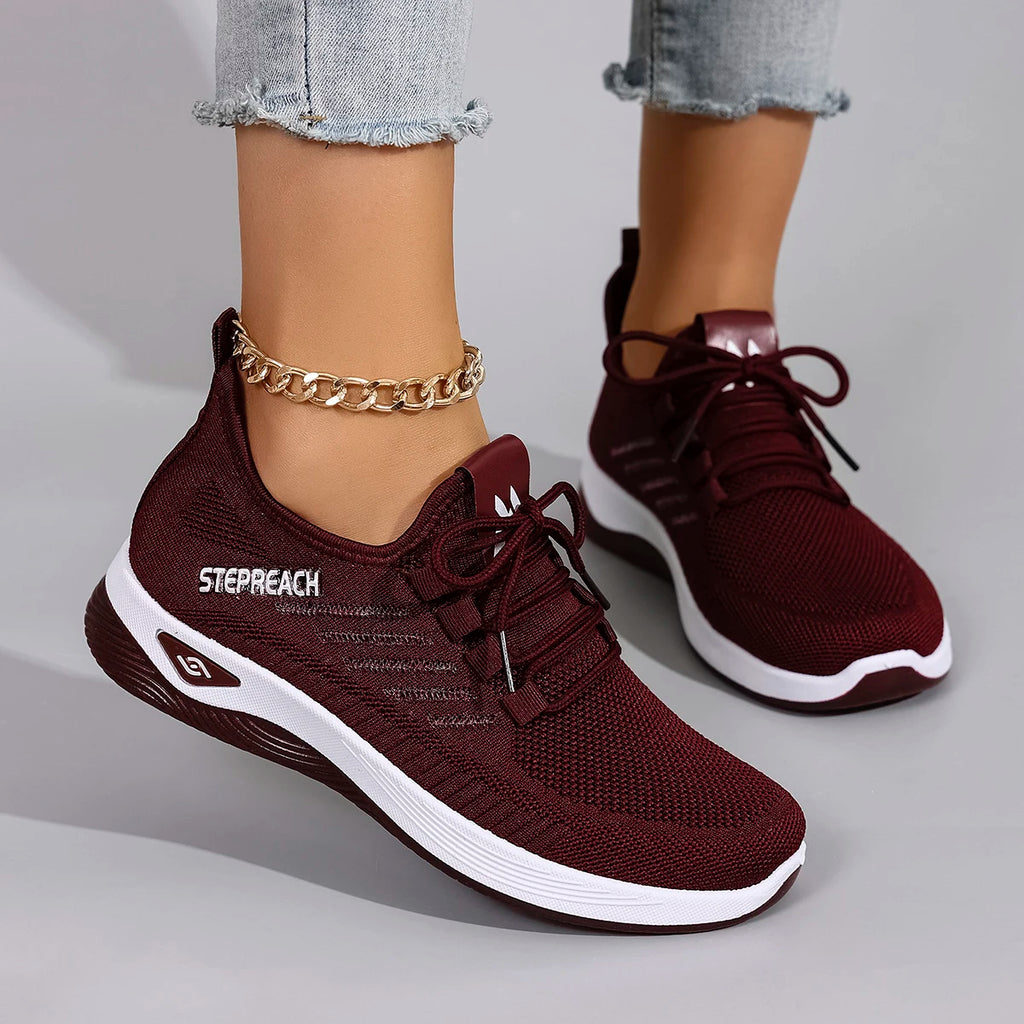 Spring & Autumn Women’s Casual Lace-Up Sneakers – Comfortable, Breathable, Lightweight & Wear-Resistant Sports Shoes