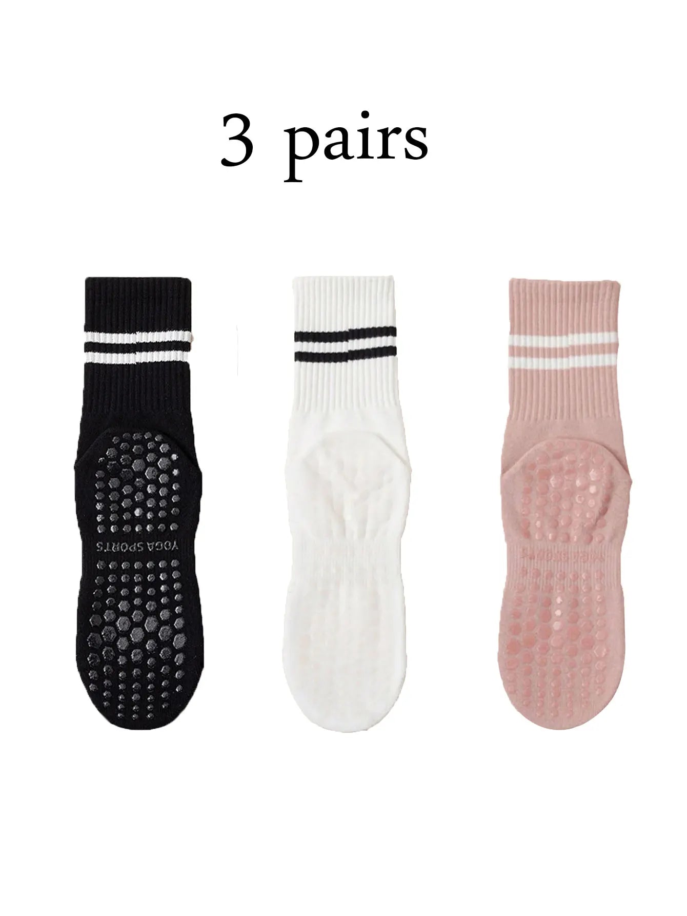 Glow & Go Non-Slip Pilates & Yoga Socks – 4 Pairs with Grips for Stability and Comfort