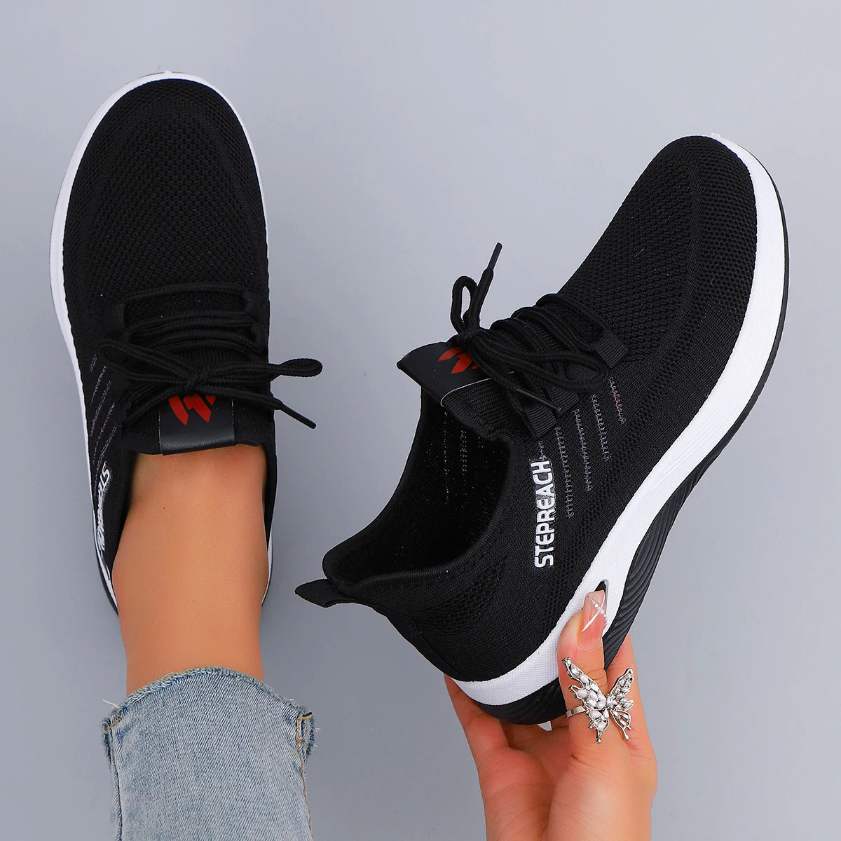 Spring & Autumn Women’s Casual Lace-Up Sneakers – Comfortable, Breathable, Lightweight & Wear-Resistant Sports Shoes