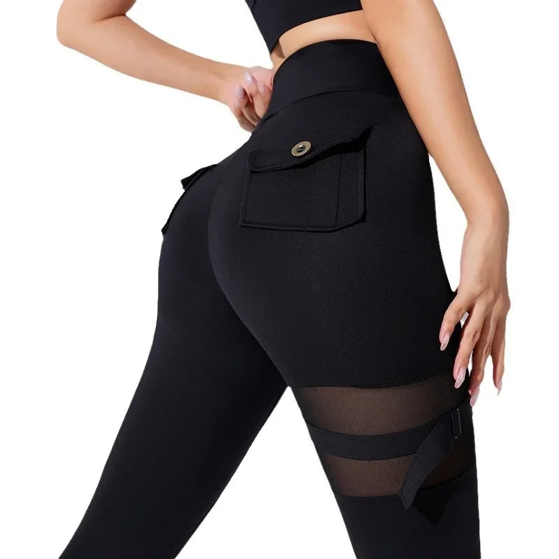 High Waist Mesh Pocket Gym Leggings | Breathable & Stretchy | Different Colors to Choose From