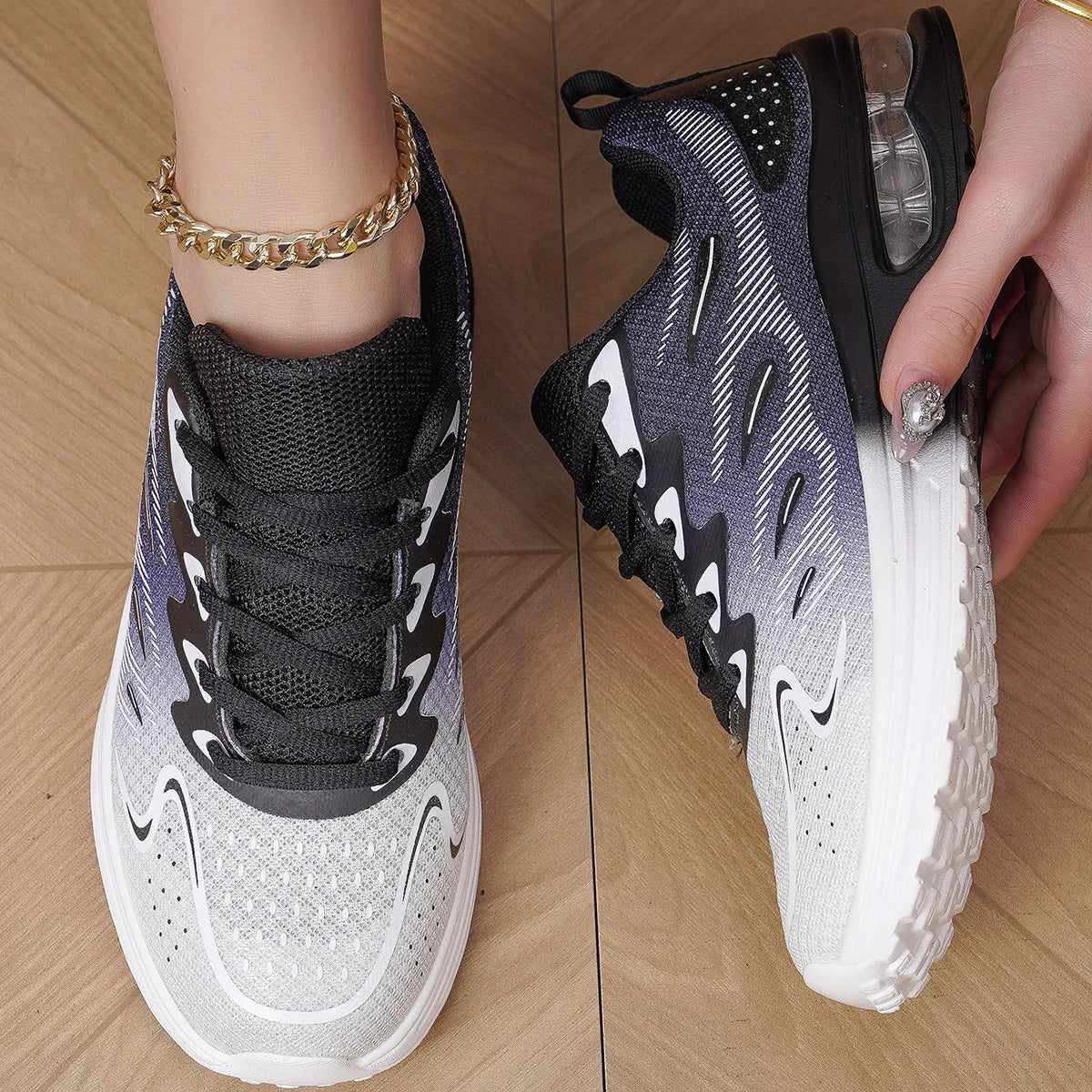 Sneaker Women Walking Shoes – Fashion Air Cushion Mesh Breathable Tennis & Sport Shoes