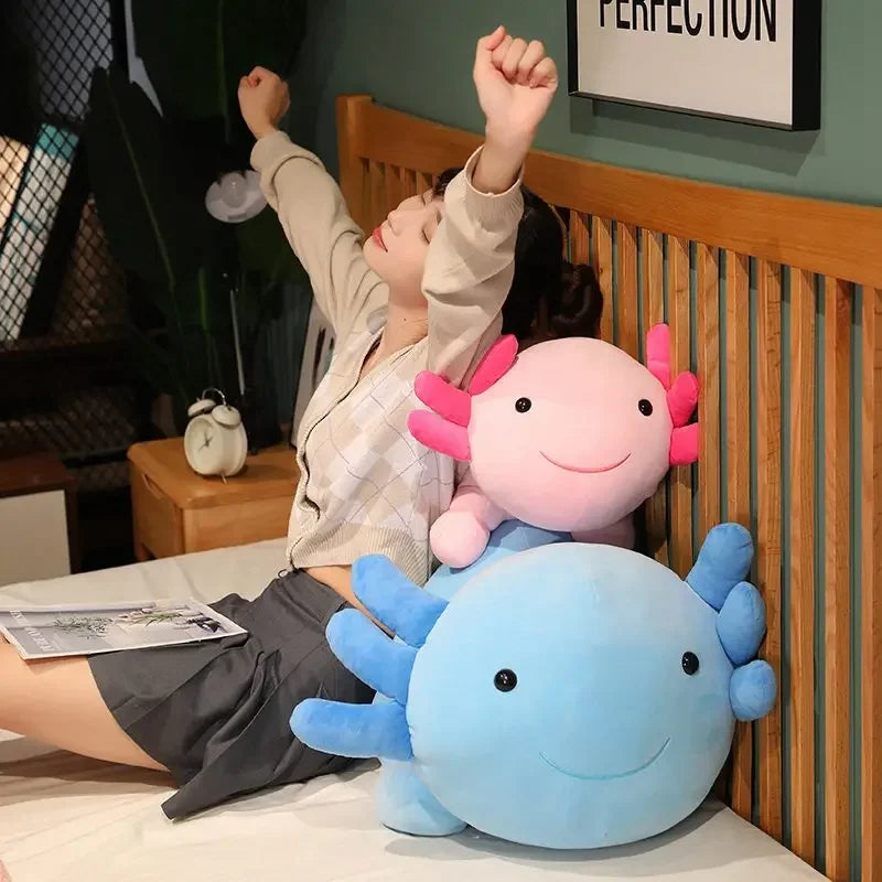 Axolotl Plush Pillow – 30cm Soft Salamander Toy in Pastel Colors