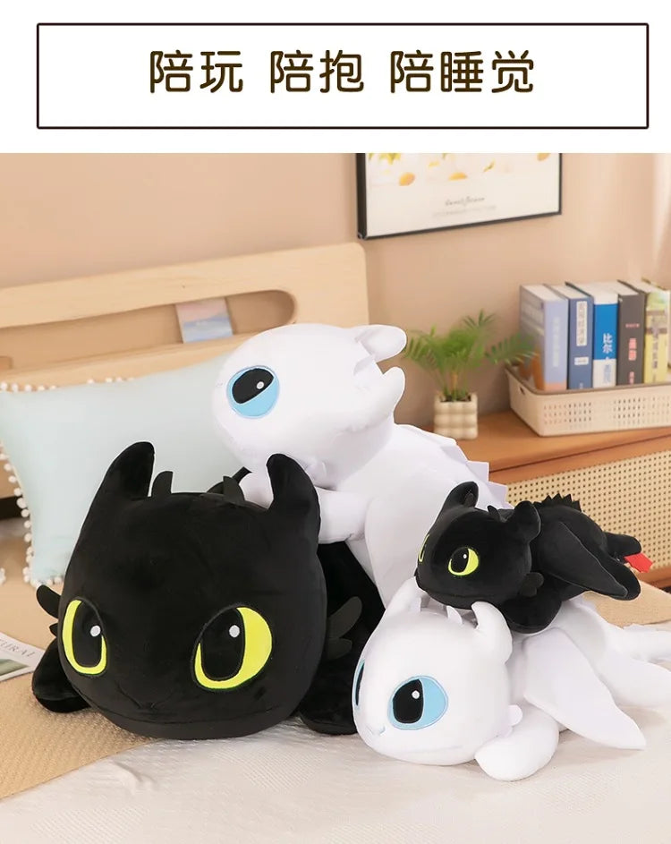 Night & Light Dragon Plush – 40cm Lying Stuffed Toy (Toothless Style)