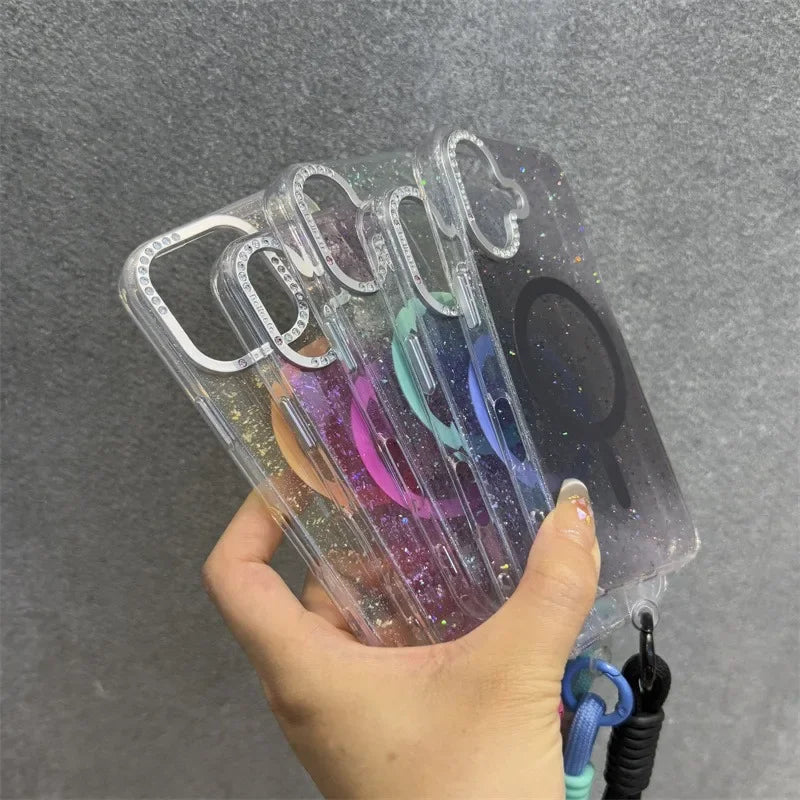 GM GlowTech Luxe Grip Case – Glitter Diamond Edition (Magsafe)