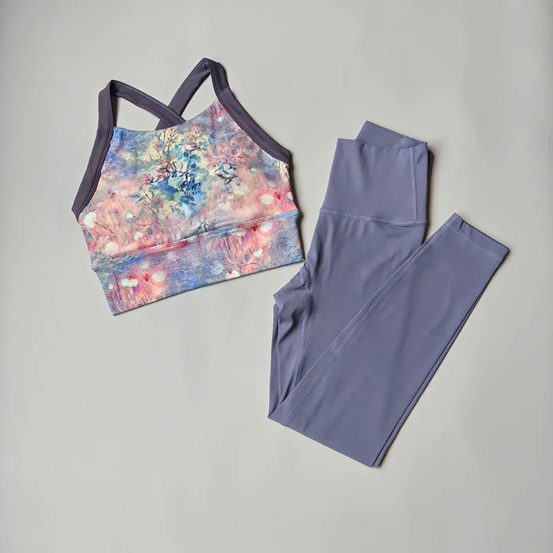 2-Piece Women’s Yoga & Gym Set – Sports Bra + High-Waist Leggings