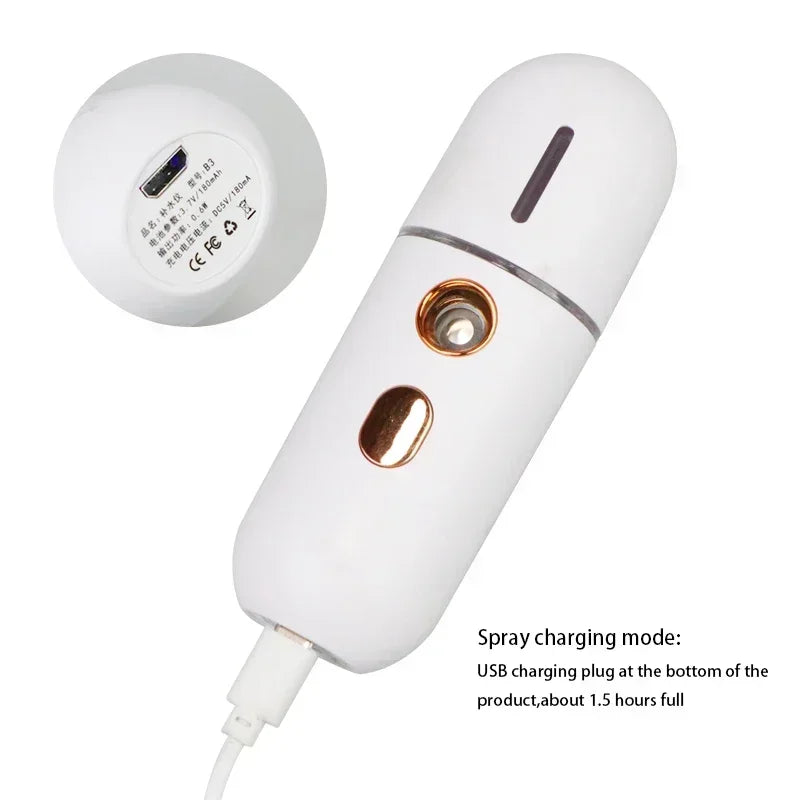 Gracefully Glowing Mini Nano Facial Mister – Hydrating Mist Steamer