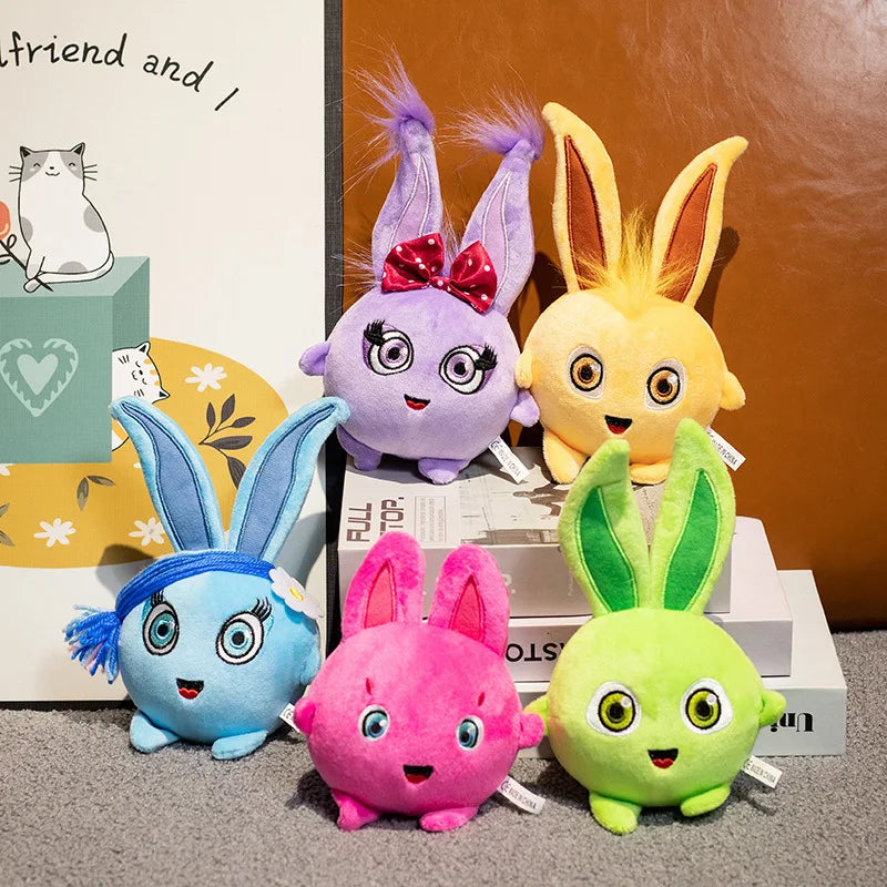 Rainbow Bunny Buddies – 5pc Colorful Plush Toy Set
