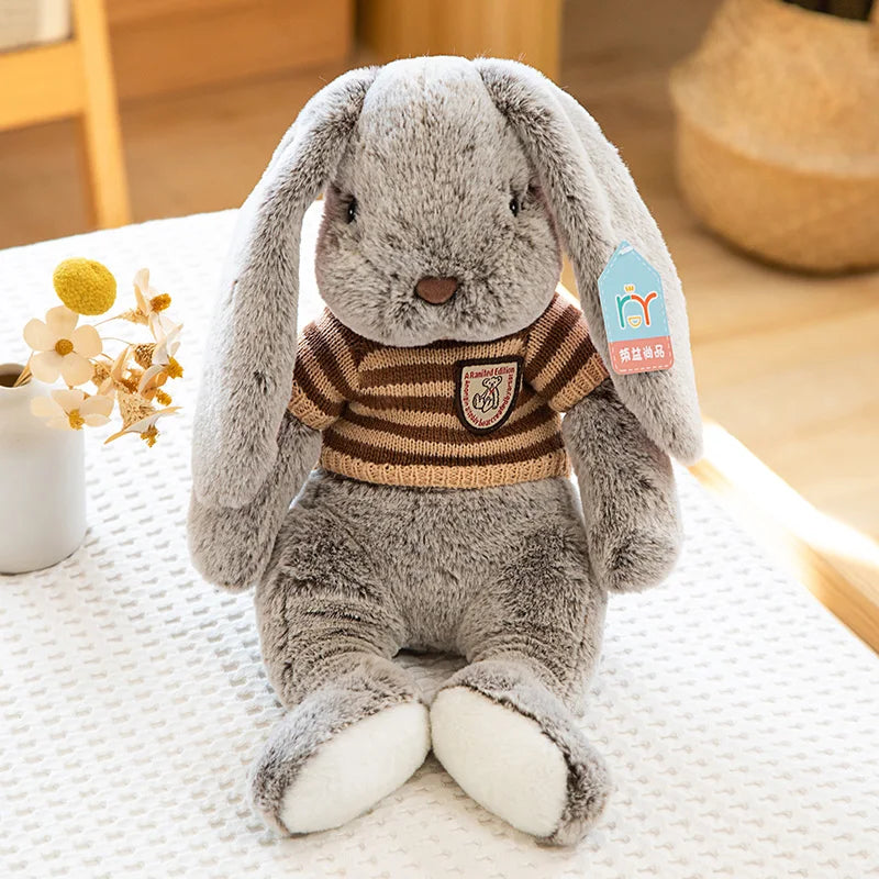 Big Ear Bunny Plush – Soft Stuffed Rabbit in Sweater (35cm / 45cm)