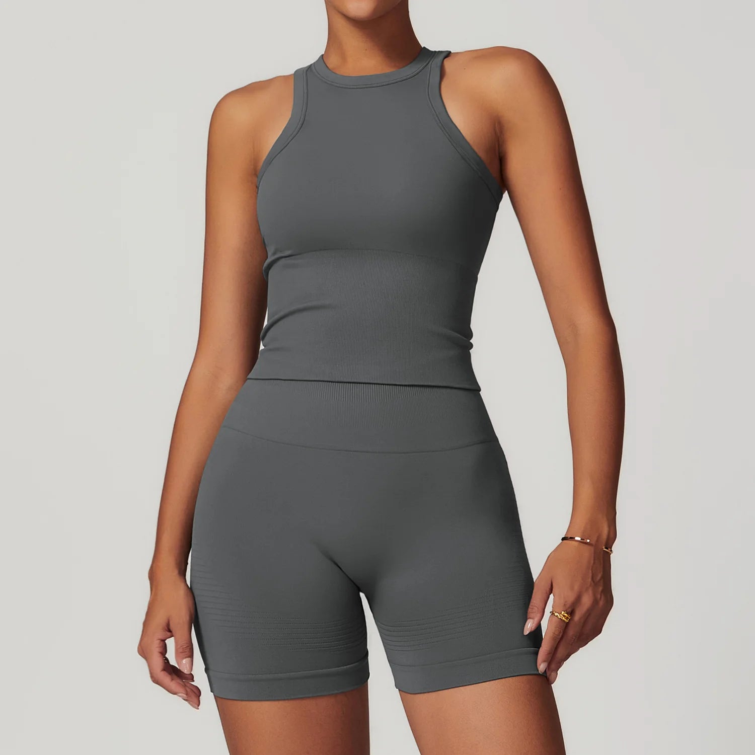 Glow & Go Seamless Women’s 2/3-Piece Gym Set – Long Sleeve Top, Sports Bra & High-Waist Leggings – Different Colors
