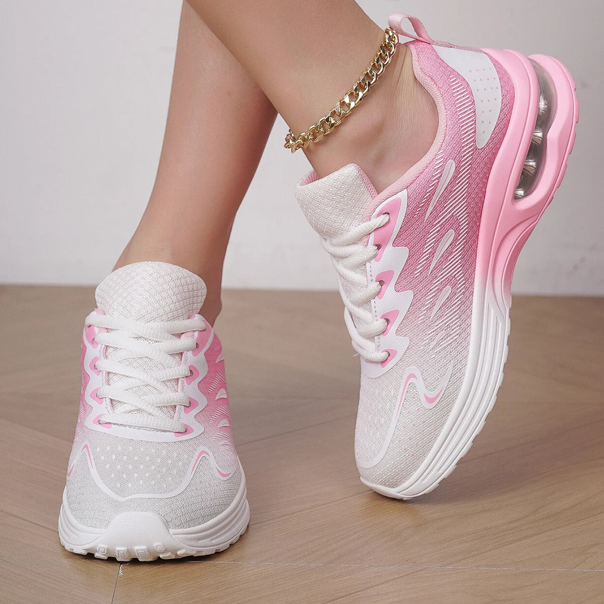 Sneaker Women Walking Shoes – Fashion Air Cushion Mesh Breathable Tennis & Sport Shoes