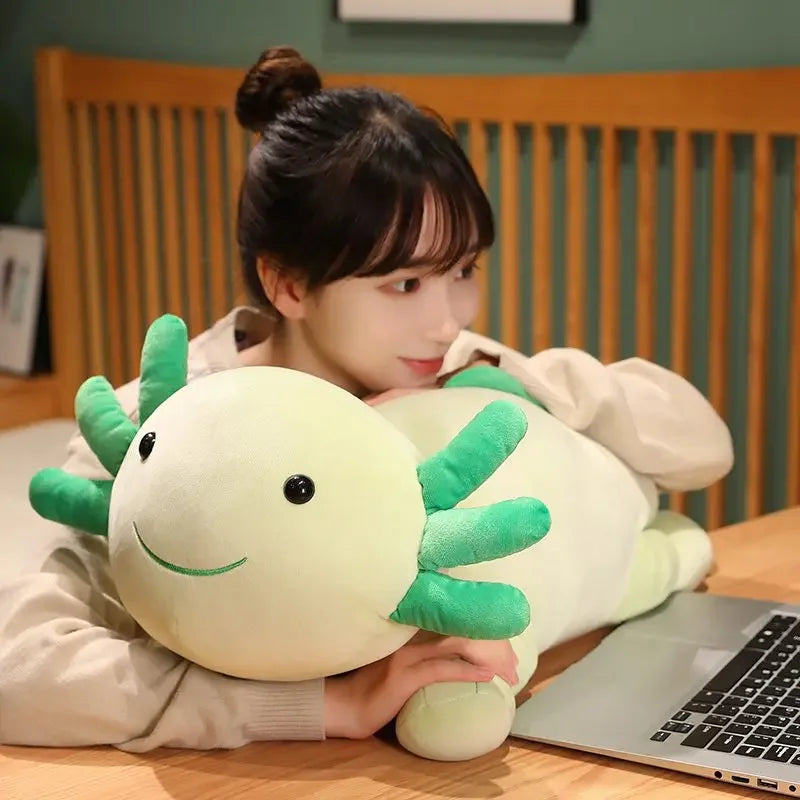 Axolotl Plush Pillow – 30cm Soft Salamander Toy in Pastel Colors