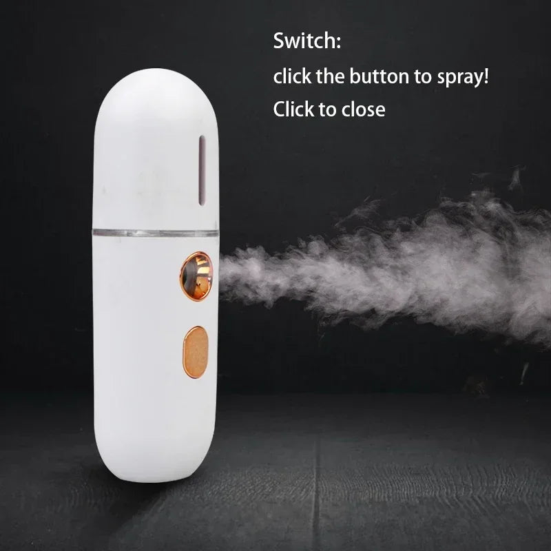 Gracefully Glowing Mini Nano Facial Mister – Hydrating Mist Steamer