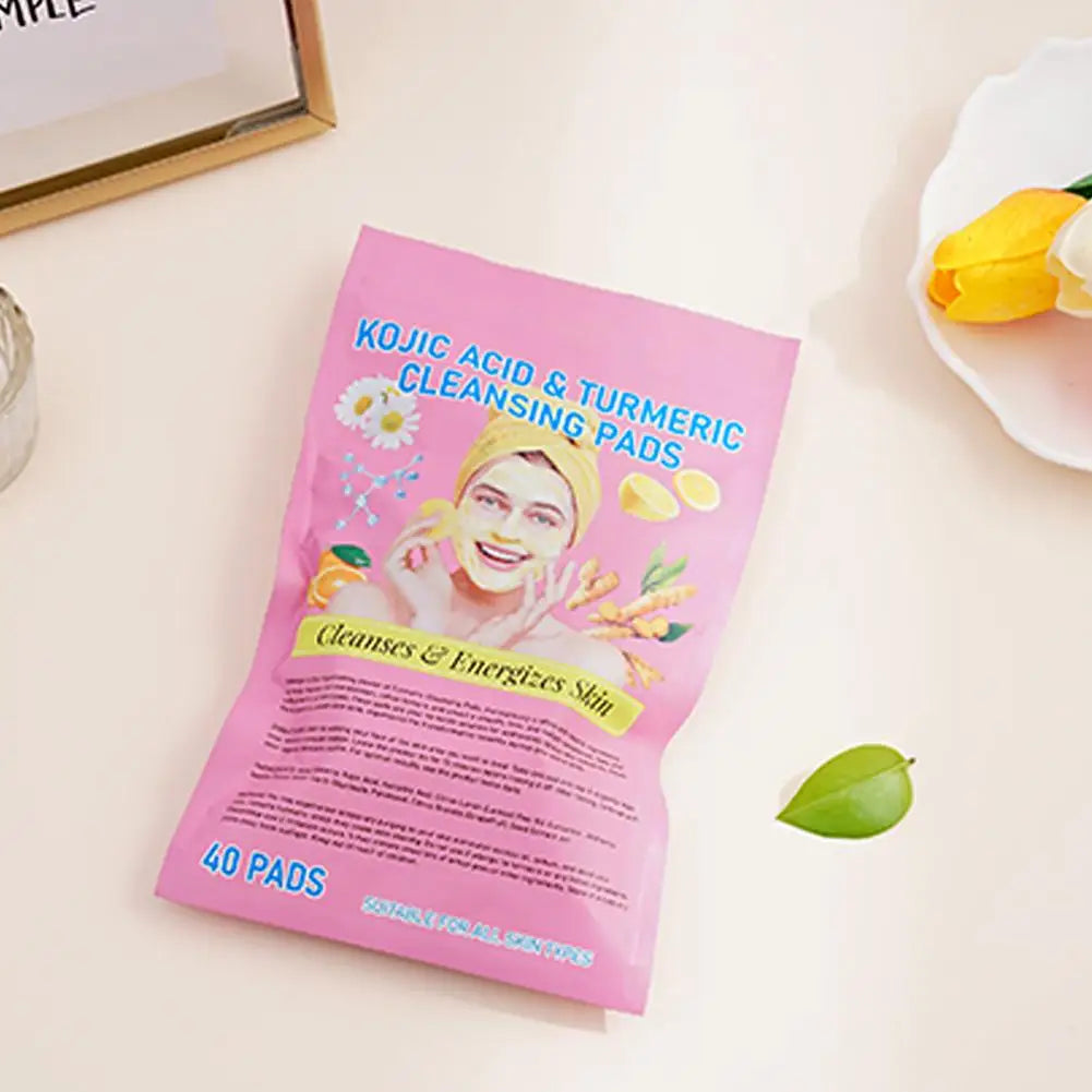 Gracefully Glowing™ Kojic Acid & Turmeric Exfoliating Cleansing Pads – Brighten, Clarify & Smooth (40 Pads)