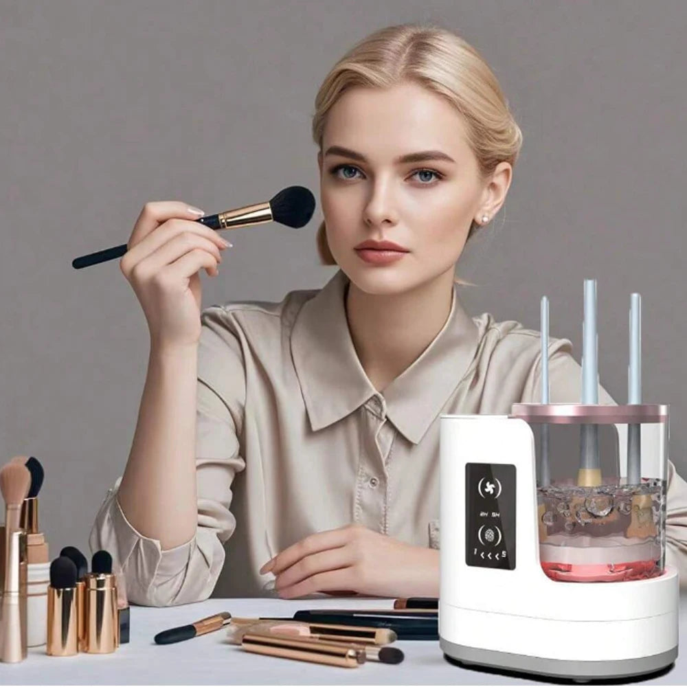 Gracefully Glowing™ Electric Makeup Brush Cleaner – Quick-Dry Automatic Cleaning Tool for Brushes & Sponges