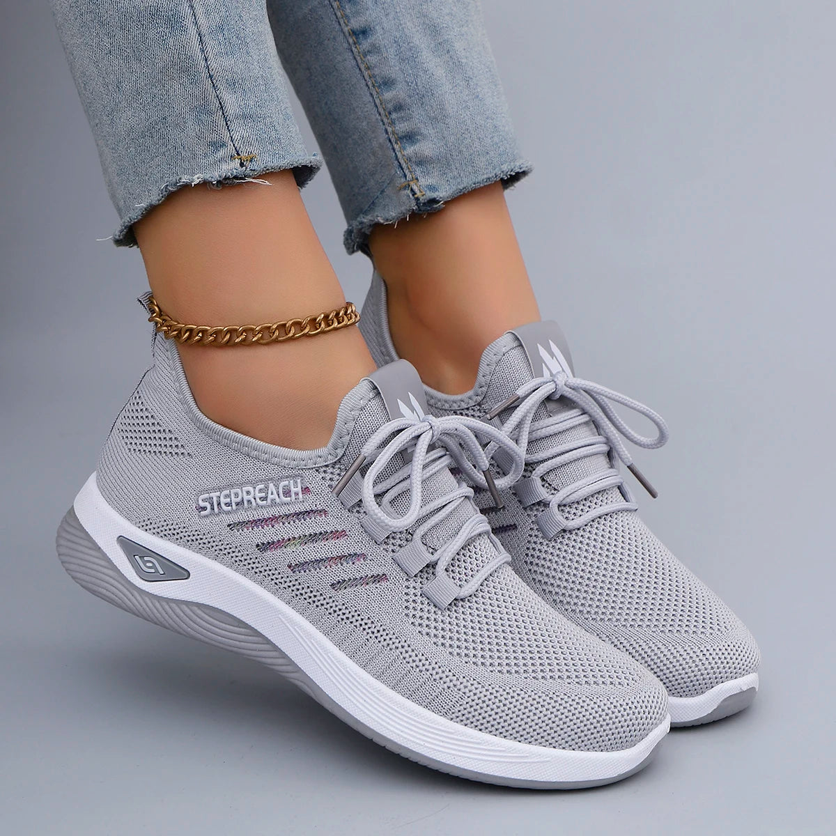 Spring & Autumn Women’s Casual Lace-Up Sneakers – Comfortable, Breathable, Lightweight & Wear-Resistant Sports Shoes