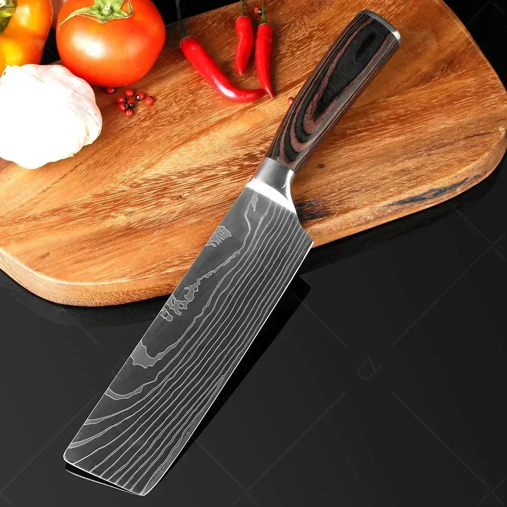 Gracefully Sharp™ Damascus-Style Chef Knife – Roast Ready Edition