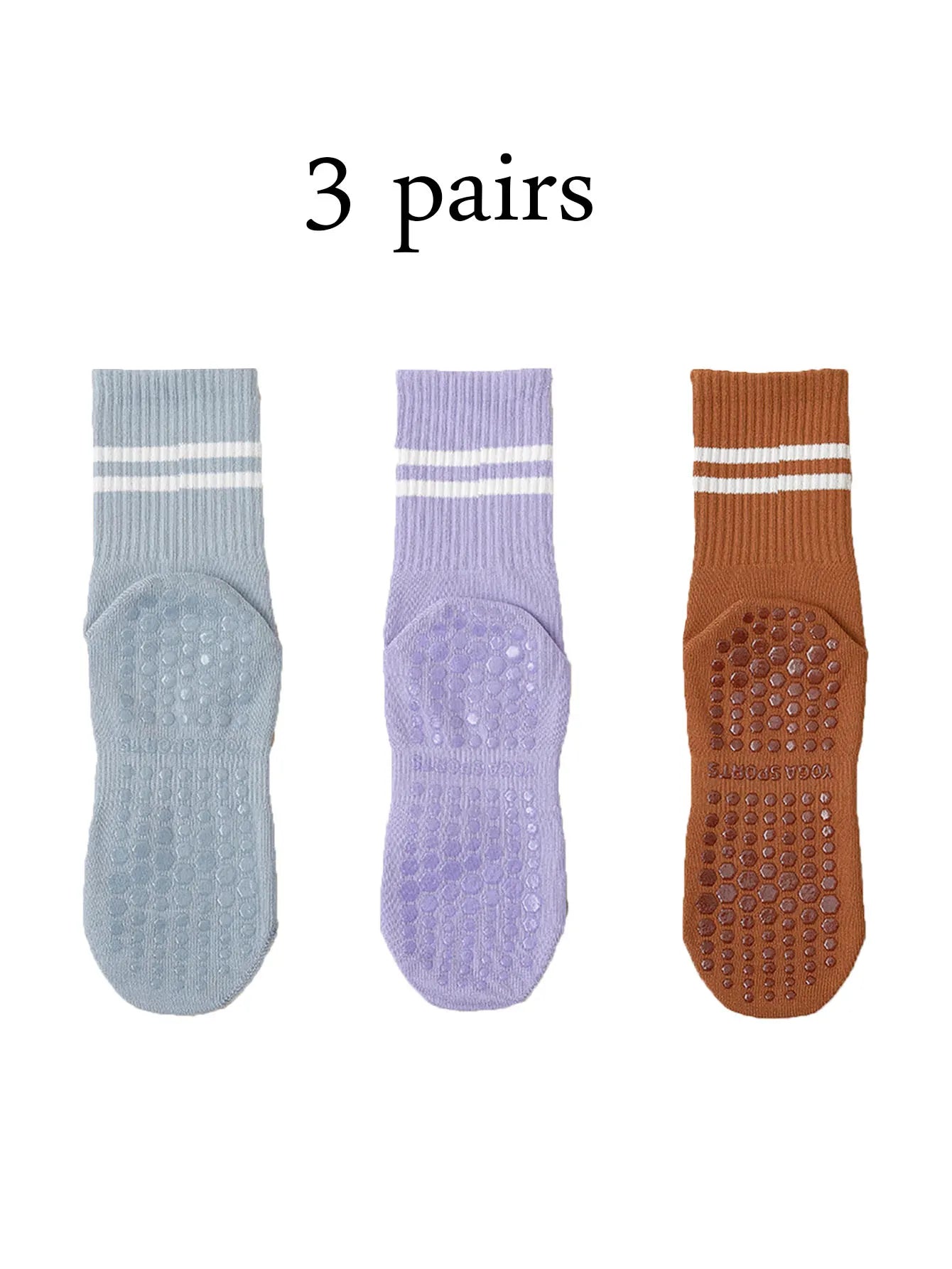 Glow & Go Non-Slip Pilates & Yoga Socks – 4 Pairs with Grips for Stability and Comfort