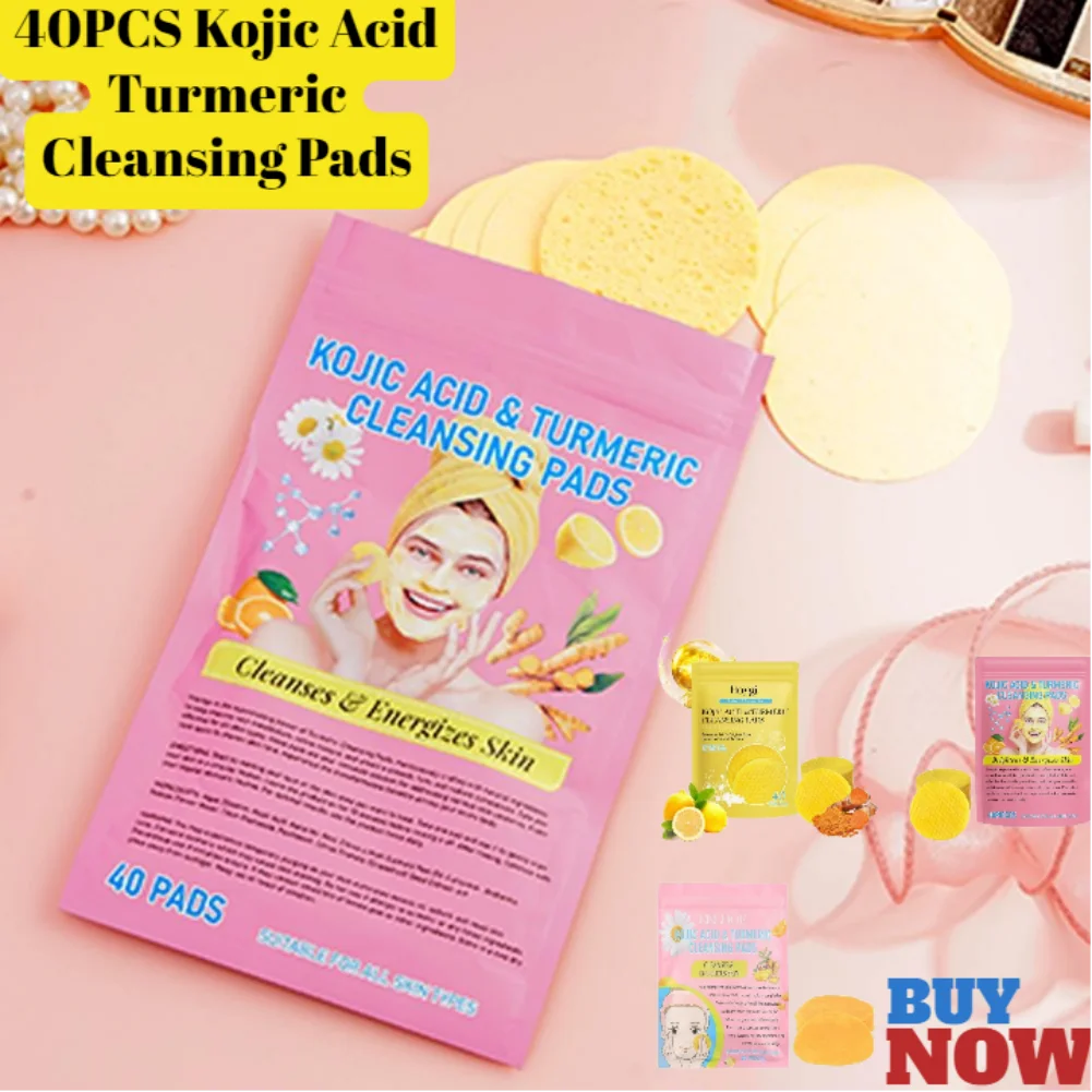 Gracefully Glowing™ Kojic Acid & Turmeric Exfoliating Cleansing Pads – Brighten, Clarify & Smooth (40 Pads)