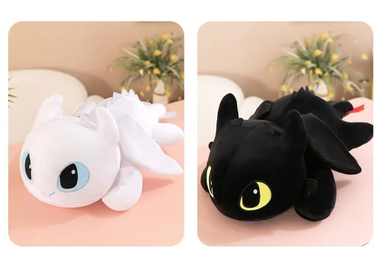 Night & Light Dragon Plush – 40cm Lying Stuffed Toy (Toothless Style)