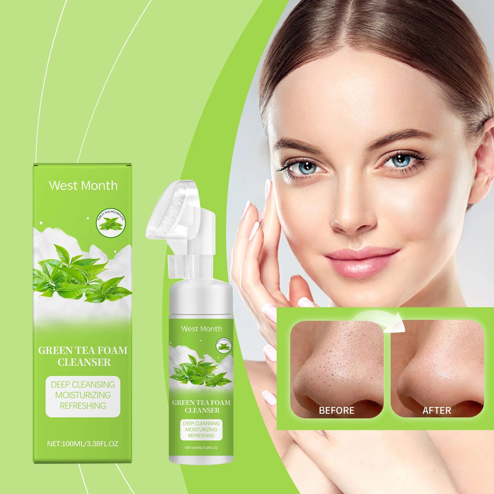 Botanical Glow Green Tea Cleanser – Purify & Refresh (100ml)