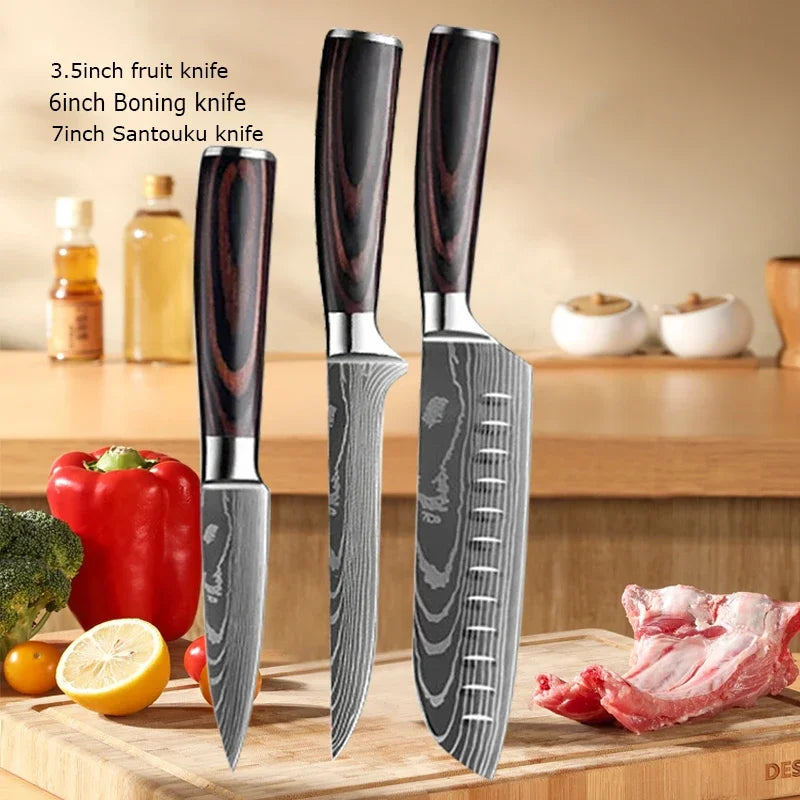 Gracefully Sharp™ Damascus-Style Chef Knife – Roast Ready Edition
