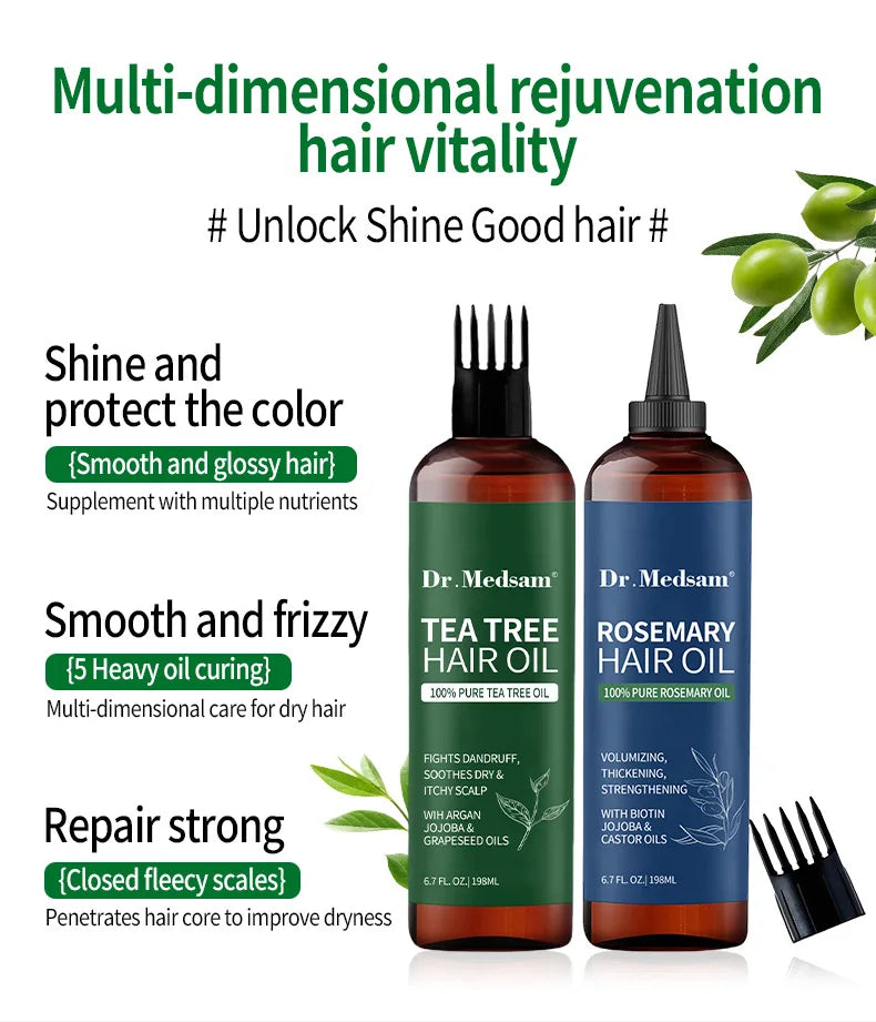 🧴 Gracefully Glowing Herbal Hair Oil – Choose Rosemary or Tea Tree