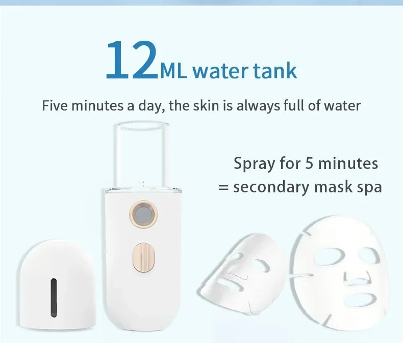 Gracefully Glowing Mini Nano Facial Mister – Hydrating Mist Steamer