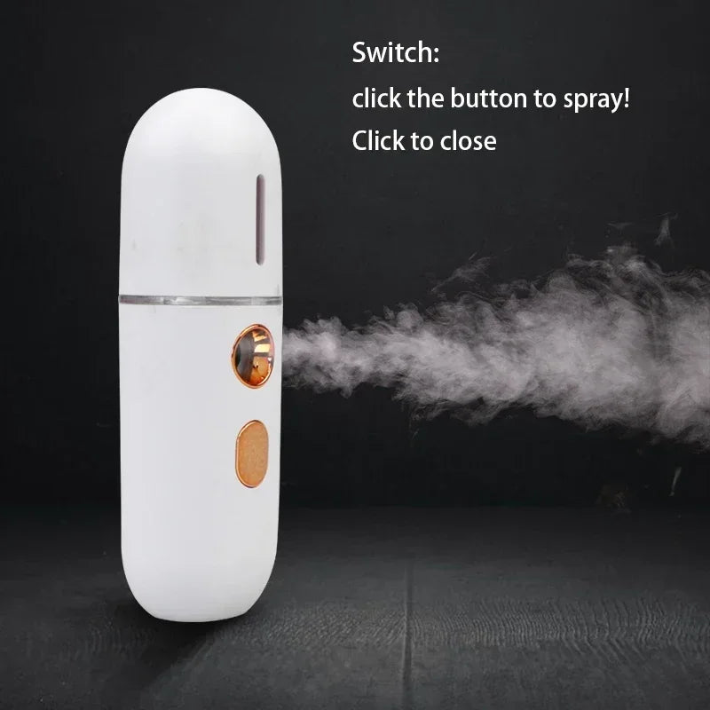 Gracefully Glowing Mini Nano Facial Mister – Hydrating Mist Steamer