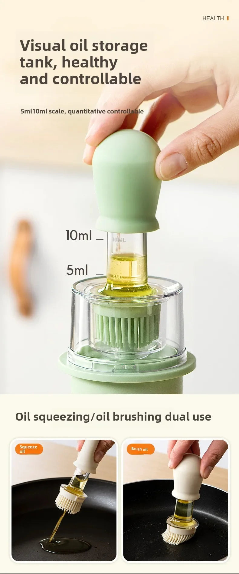 Gracefully Glaze™ Oil Dispenser & Basting Brush Combo