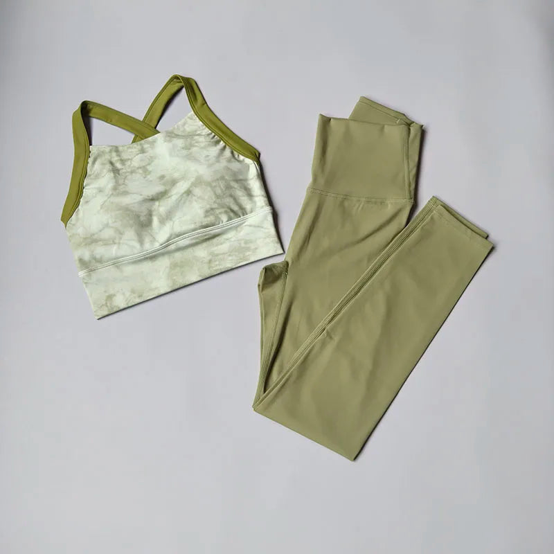 2-Piece Women’s Yoga & Gym Set – Sports Bra + High-Waist Leggings