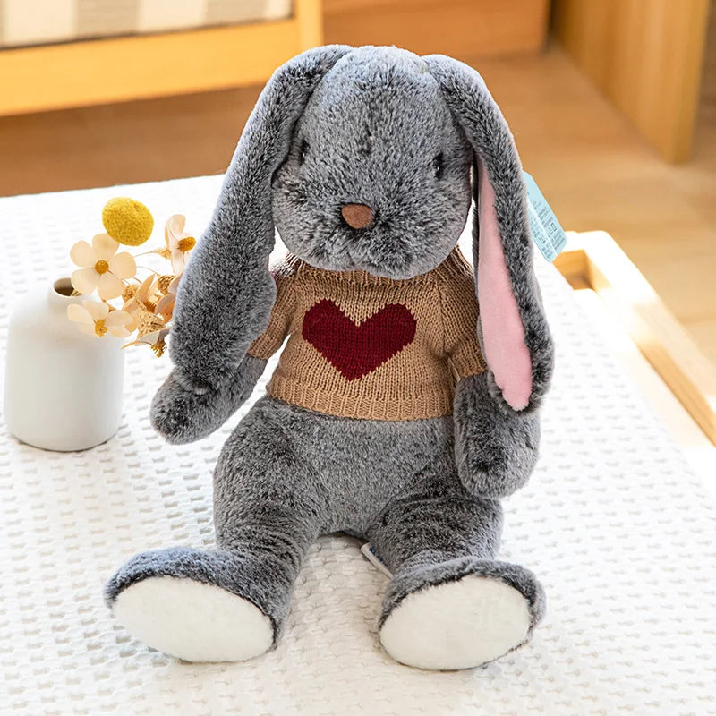 Big Ear Bunny Plush – Soft Stuffed Rabbit in Sweater (35cm / 45cm)