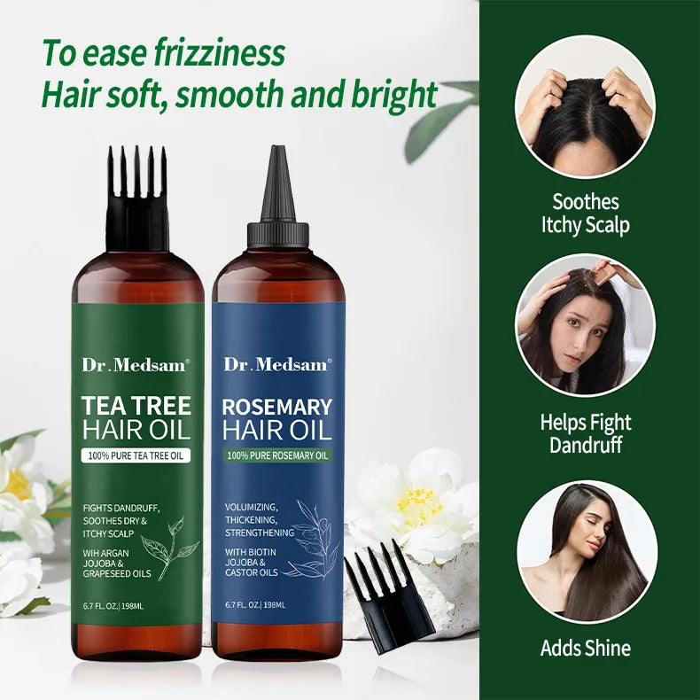 🧴 Gracefully Glowing Herbal Hair Oil – Choose Rosemary or Tea Tree