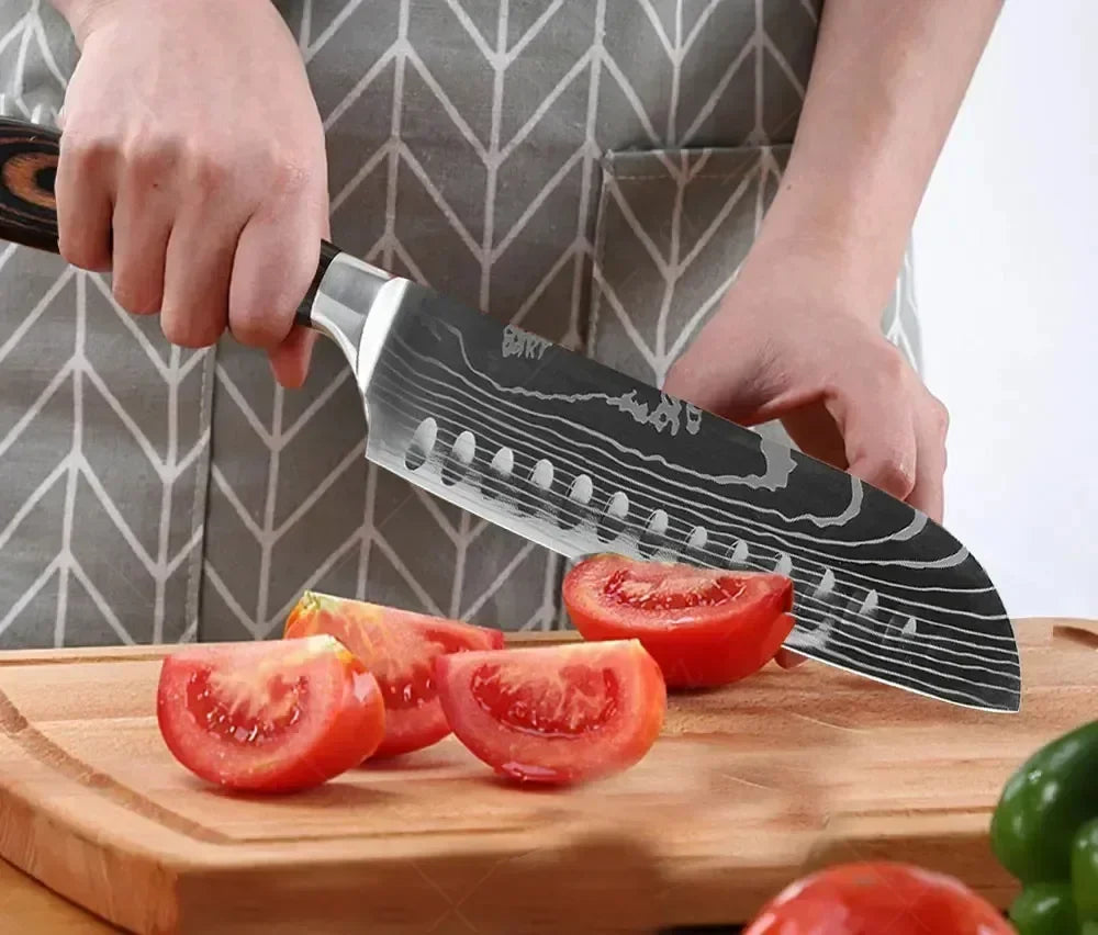 Gracefully Sharp™ Damascus-Style Chef Knife – Roast Ready Edition
