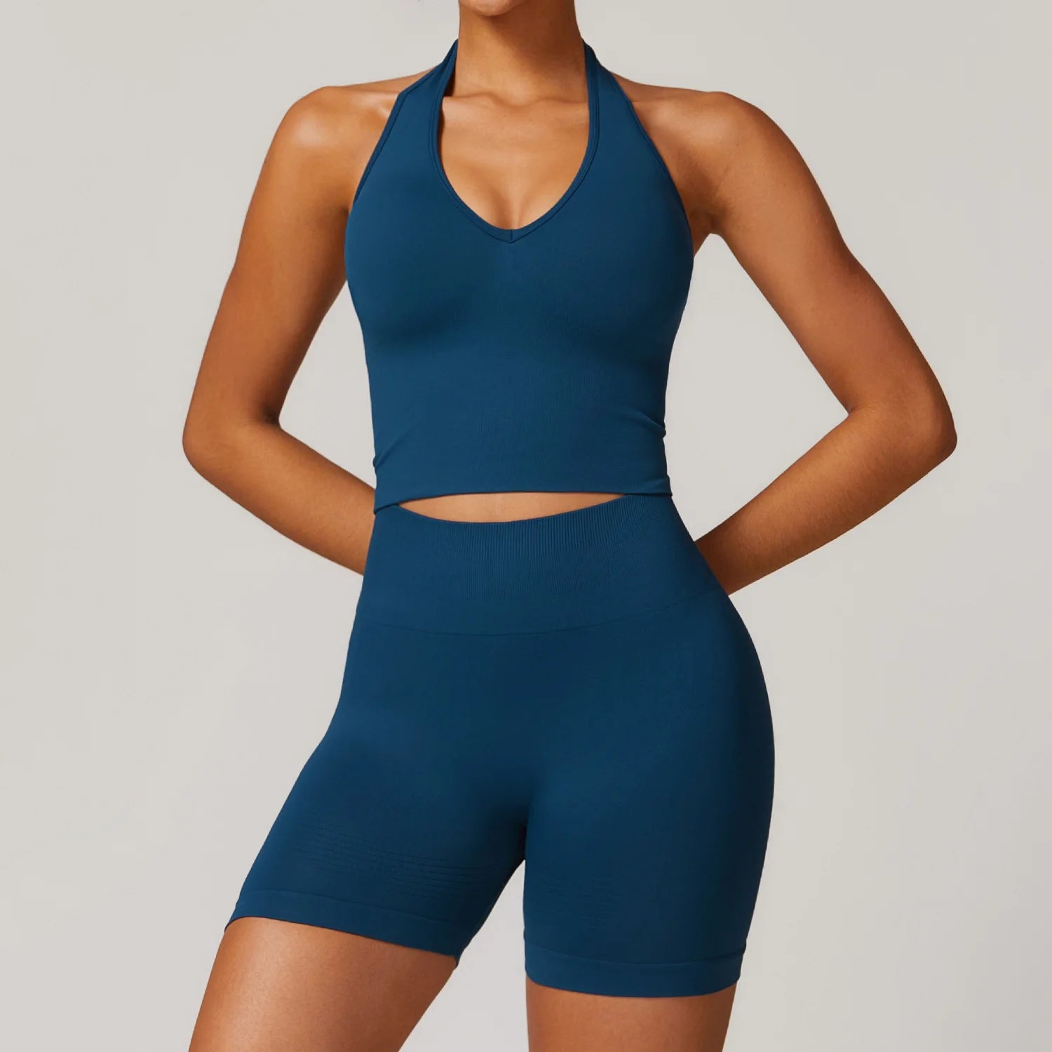 Glow & Go Seamless Women’s 2/3-Piece Gym Set – Long Sleeve Top, Sports Bra & High-Waist Leggings – Different Colors