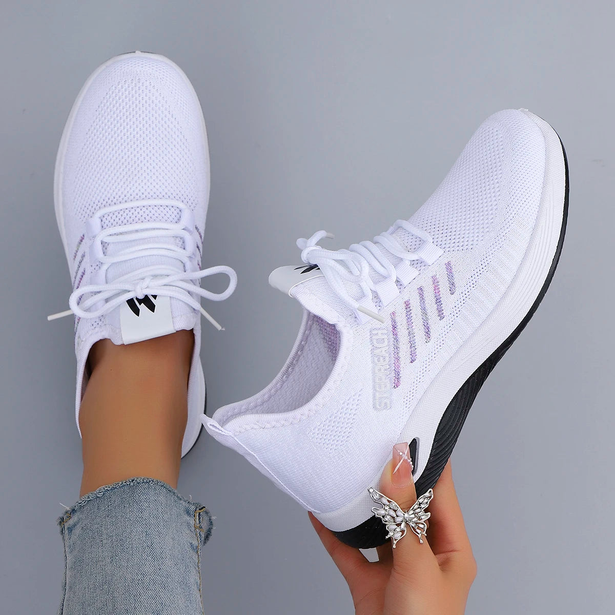 Spring & Autumn Women’s Casual Lace-Up Sneakers – Comfortable, Breathable, Lightweight & Wear-Resistant Sports Shoes