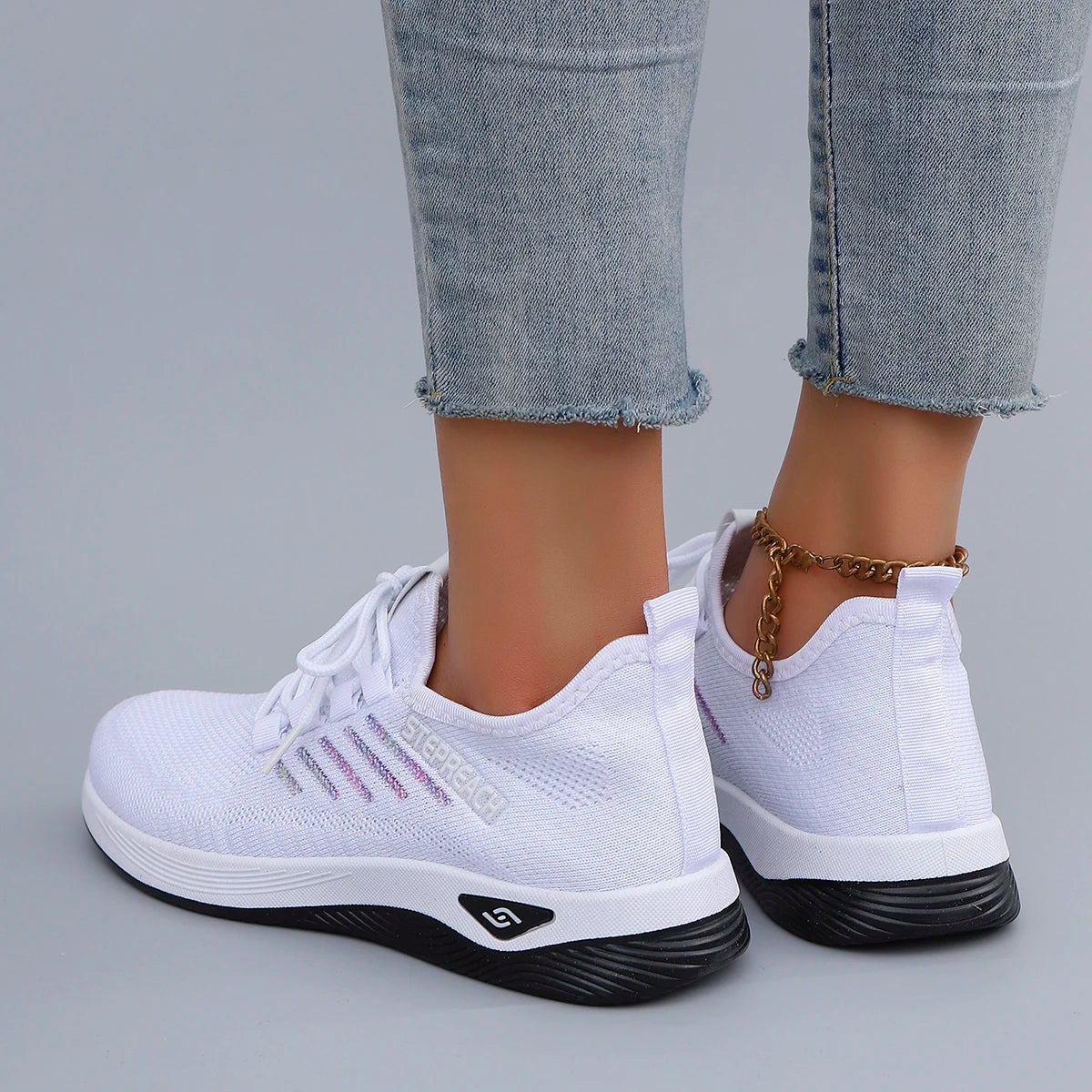 Spring & Autumn Women’s Casual Lace-Up Sneakers – Comfortable, Breathable, Lightweight & Wear-Resistant Sports Shoes
