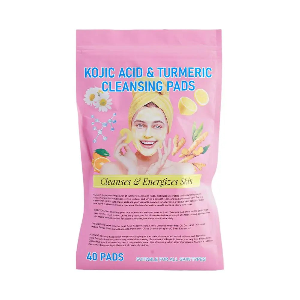 Gracefully Glowing™ Kojic Acid & Turmeric Exfoliating Cleansing Pads – Brighten, Clarify & Smooth (40 Pads)