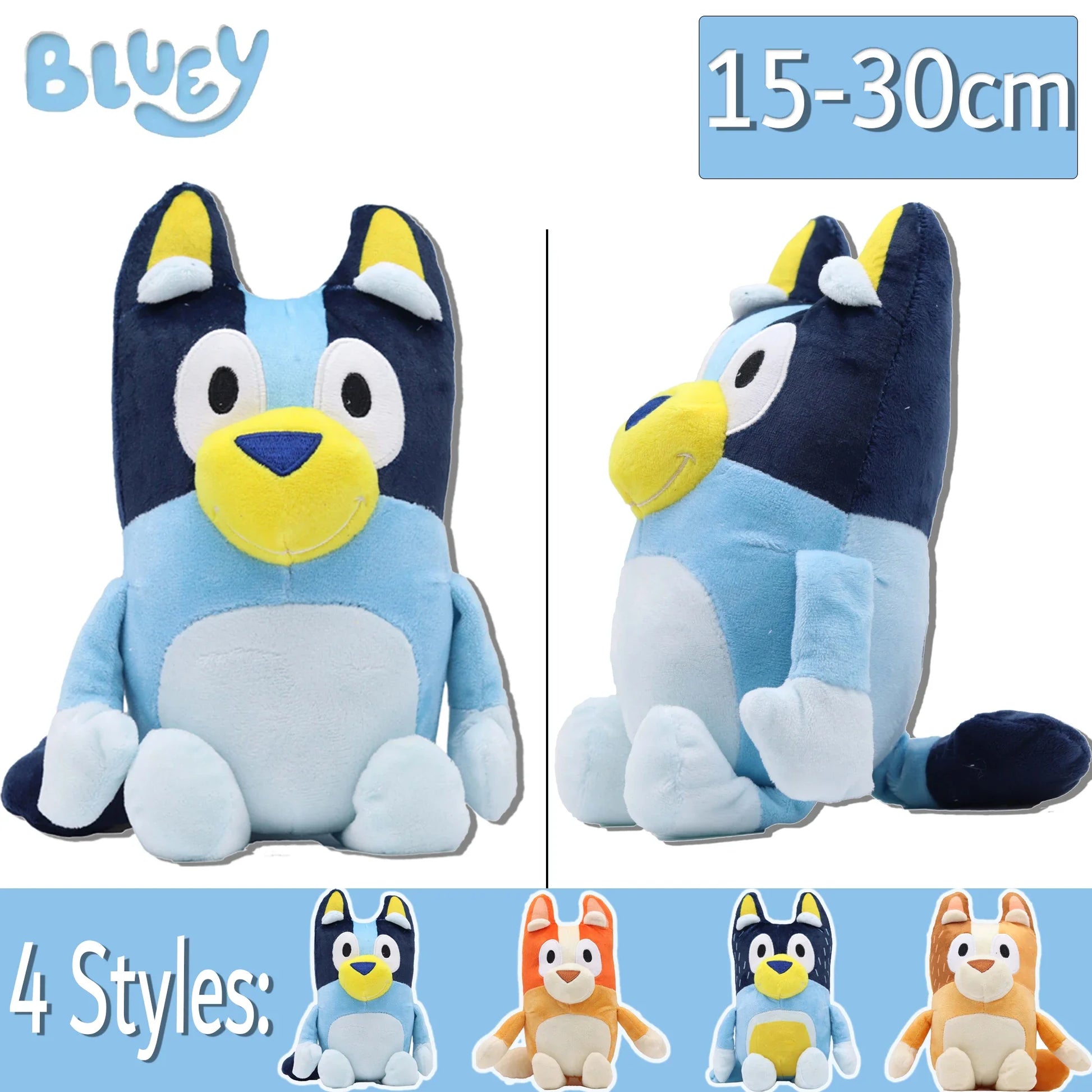 Bluey & Friends Plush Collection – Soft Cartoon Dog Toys (15cm / 30cm)