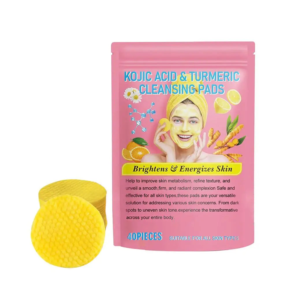 Gracefully Glowing™ Kojic Acid & Turmeric Exfoliating Cleansing Pads – Brighten, Clarify & Smooth (40 Pads)