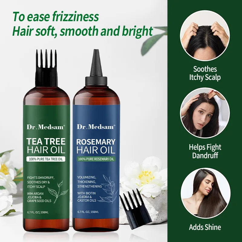 🧴 Gracefully Glowing Herbal Hair Oil – Choose Rosemary or Tea Tree