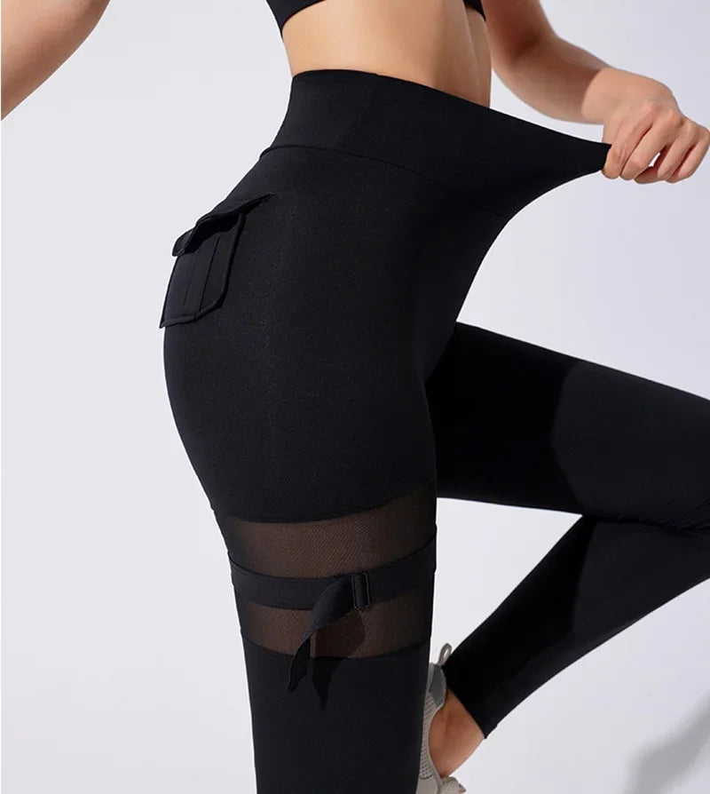 High Waist Mesh Pocket Gym Leggings | Breathable & Stretchy | Different Colors to Choose From