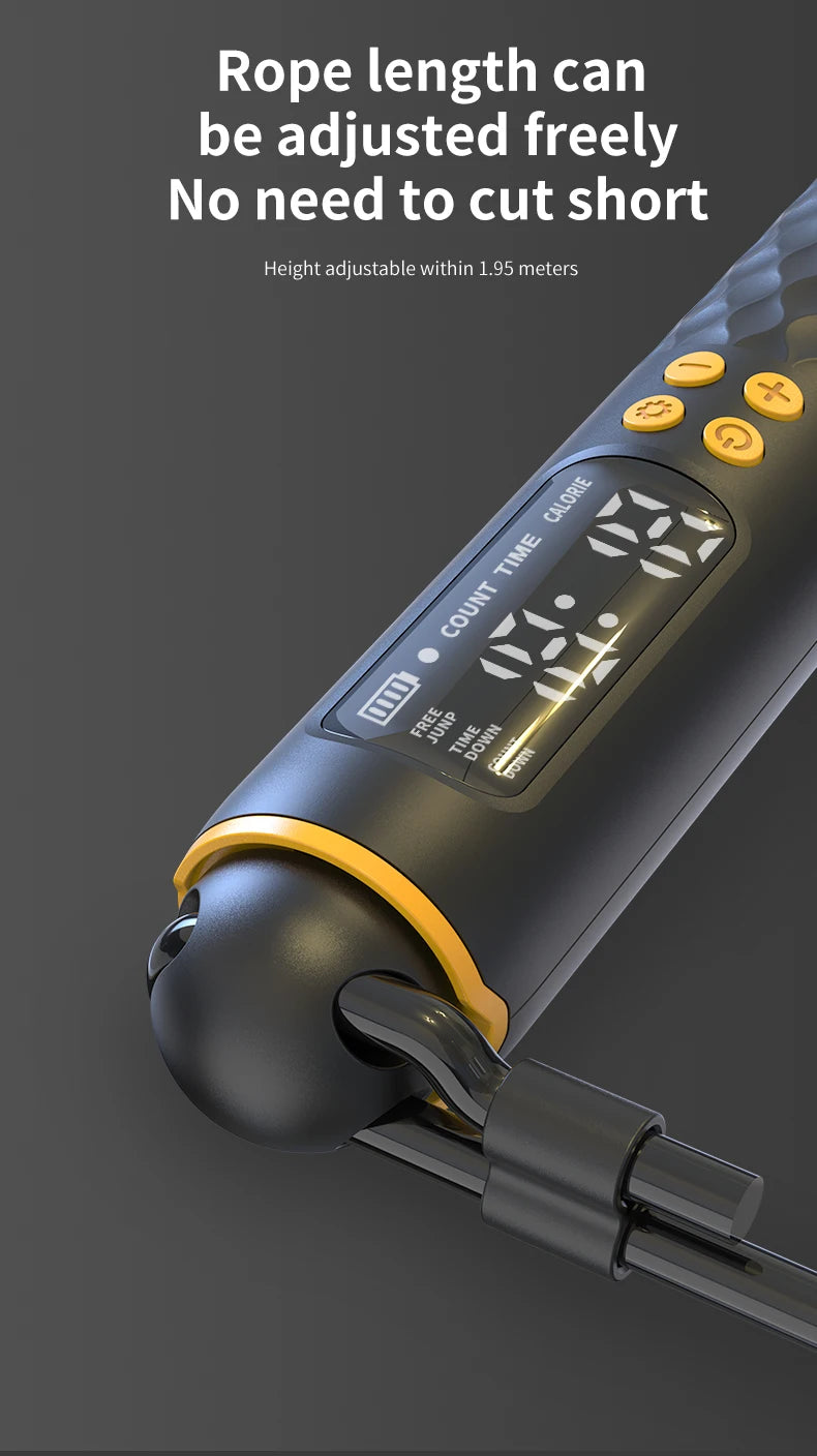Glow & Go Digital Smart Jump Rope – USB Rechargeable with Calorie Counter
