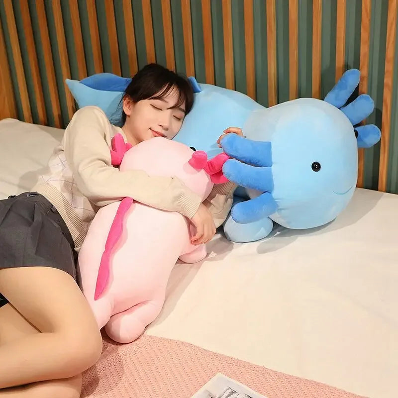 Axolotl Plush Pillow – 30cm Soft Salamander Toy in Pastel Colors