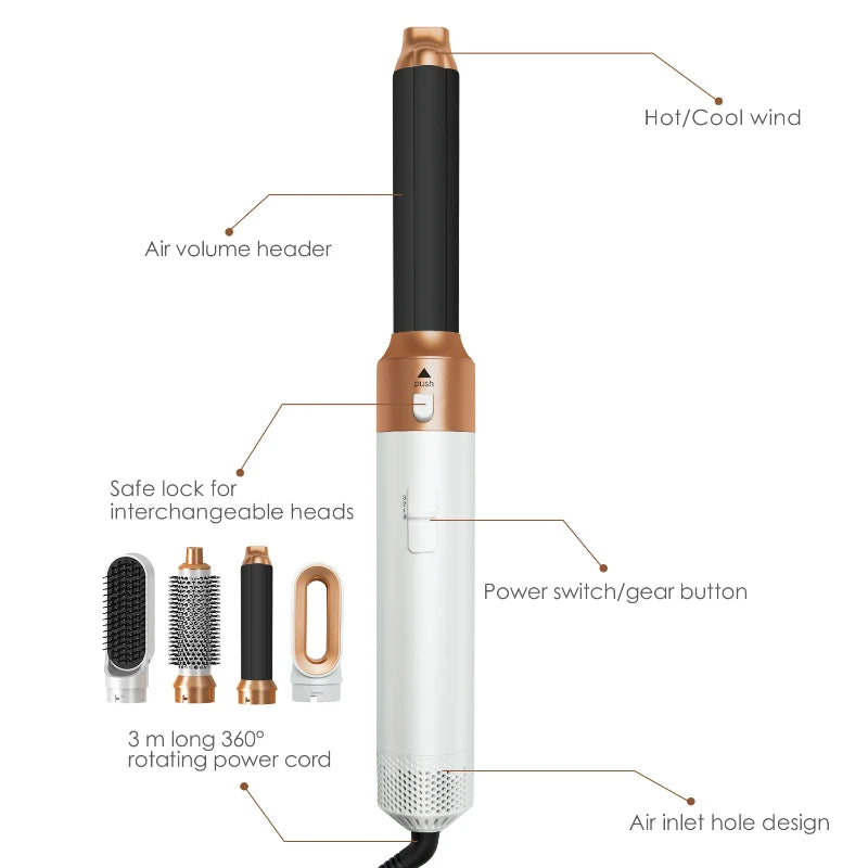 ✨ 5-in-1 Hair Styling Set – Volume, Curls & Shine Without the Heat Damage