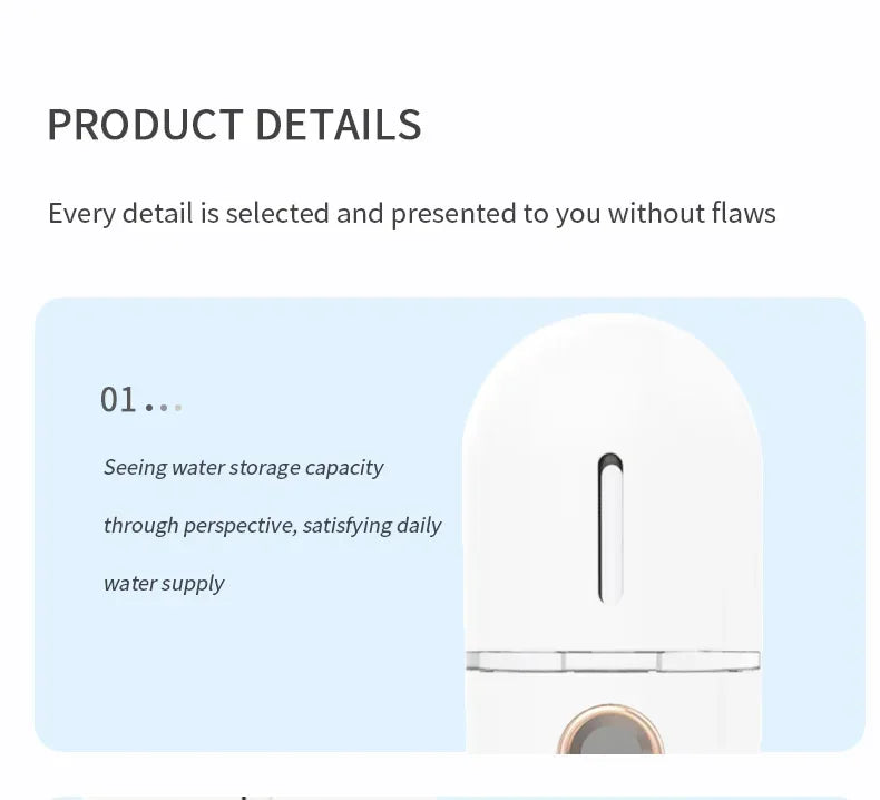 Gracefully Glowing Mini Nano Facial Mister – Hydrating Mist Steamer