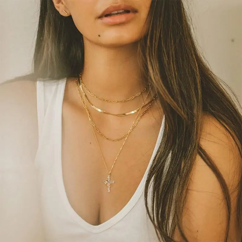 Crowned in Grace – Cross & Crown Pendant Necklace