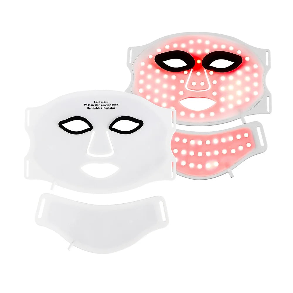 Gracefully Glowing™ 7-Color Silicone LED Therapy Mask – Wireless Red Light Skin Rejuvenation & Repair (Face + Neck)