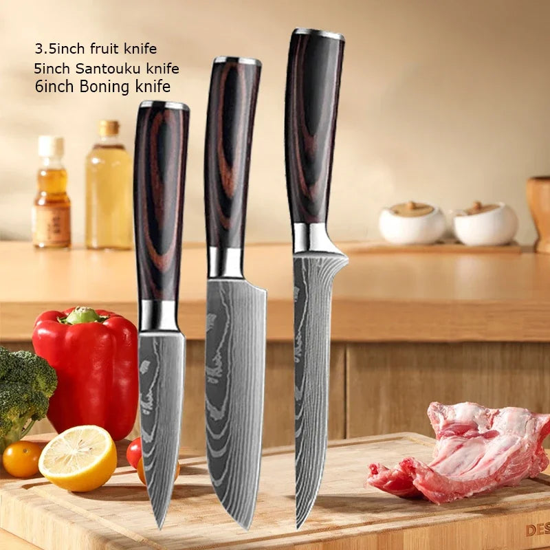 Gracefully Sharp™ Damascus-Style Chef Knife – Roast Ready Edition