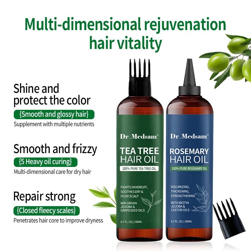 🧴 Gracefully Glowing Herbal Hair Oil – Choose Rosemary or Tea Tree