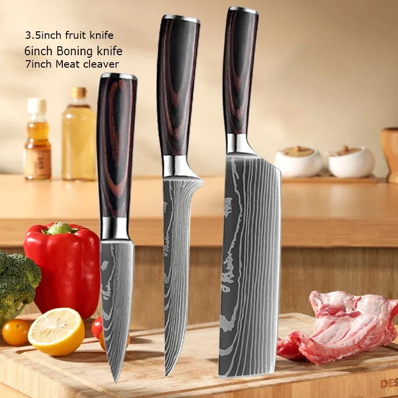 Gracefully Sharp™ Damascus-Style Chef Knife – Roast Ready Edition